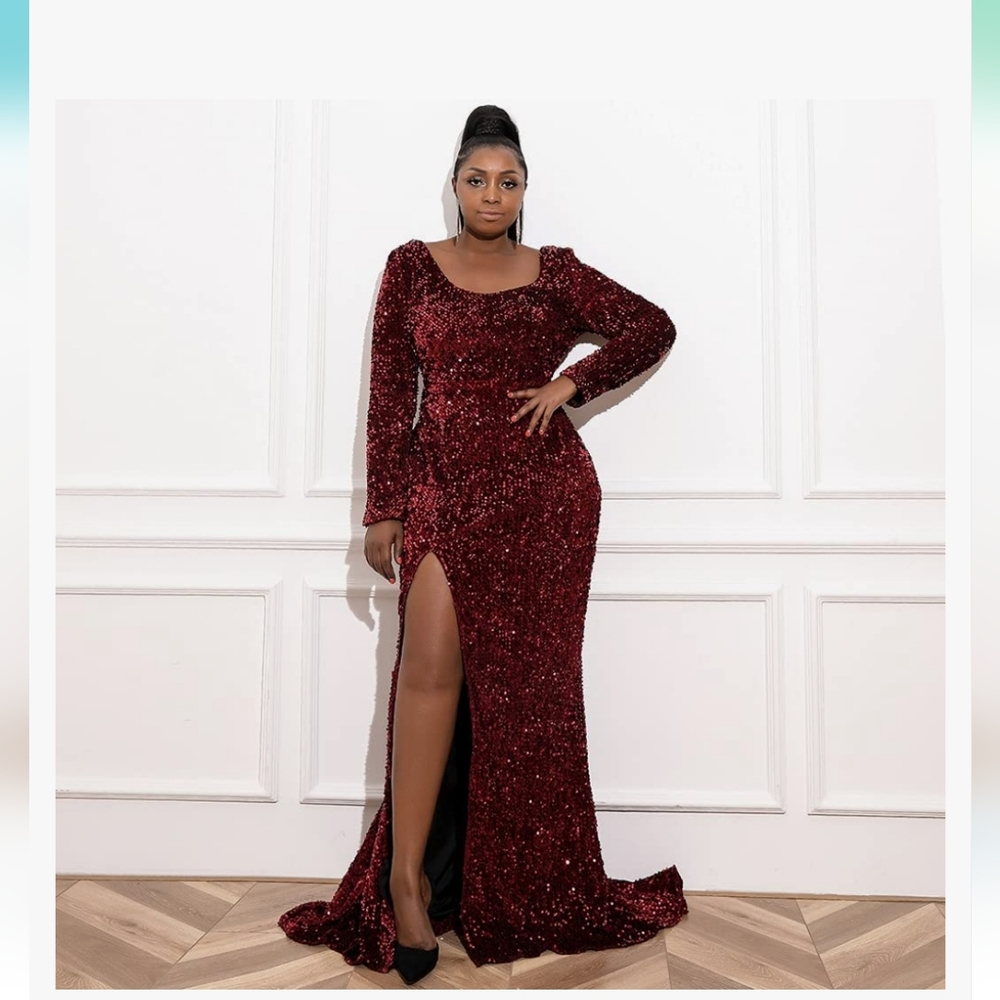 Plus Size Sequin Evening Gown